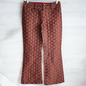 Alice + Olivia Red and Black Patterned Flare Pants